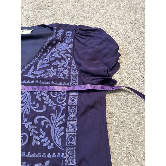 Savanna Jane Shift Dress Womens Size Small Purple‎ Boho Embroidered V Neck - Picture 4 of 9